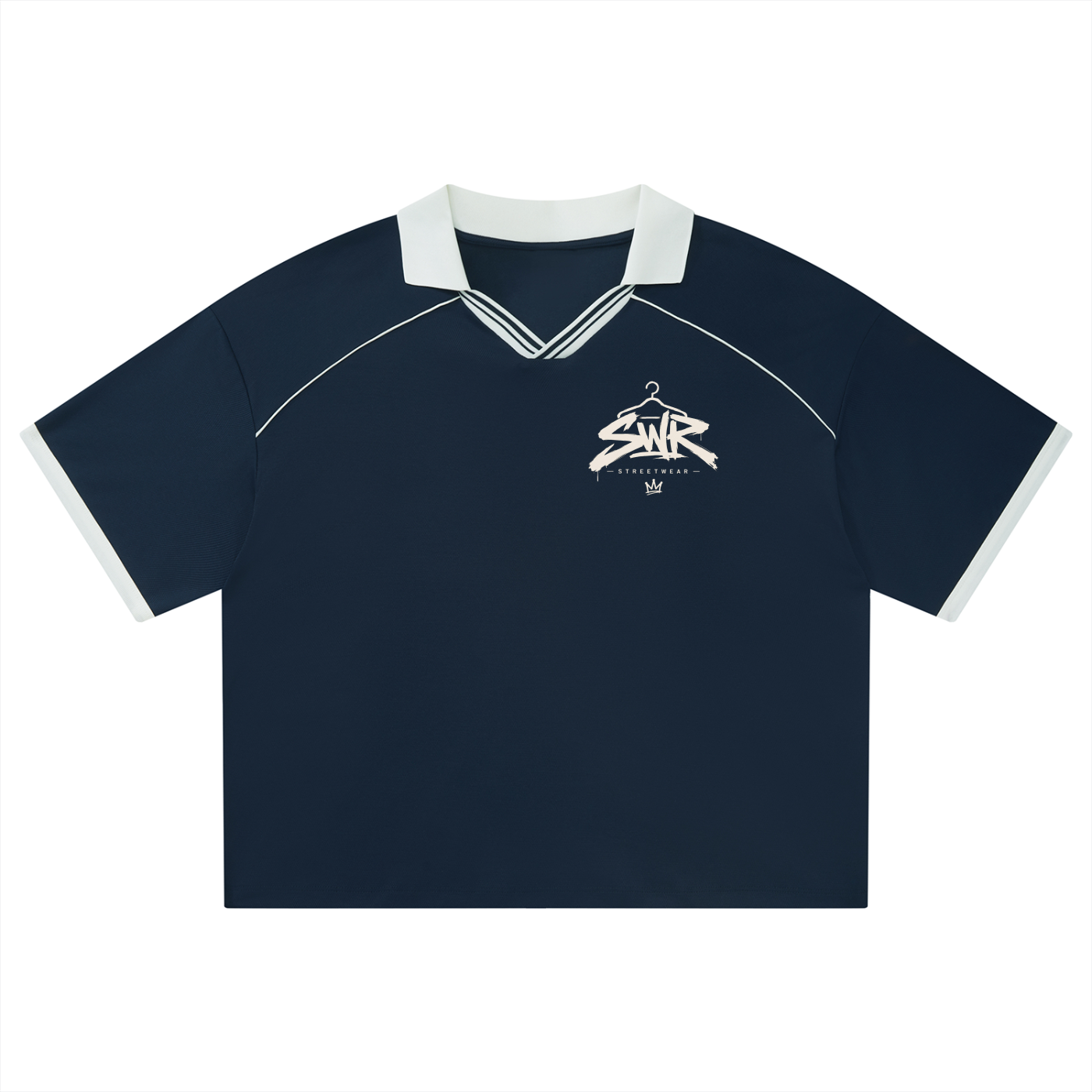 Unisex Collared Piping Boxy Soccer Jersey