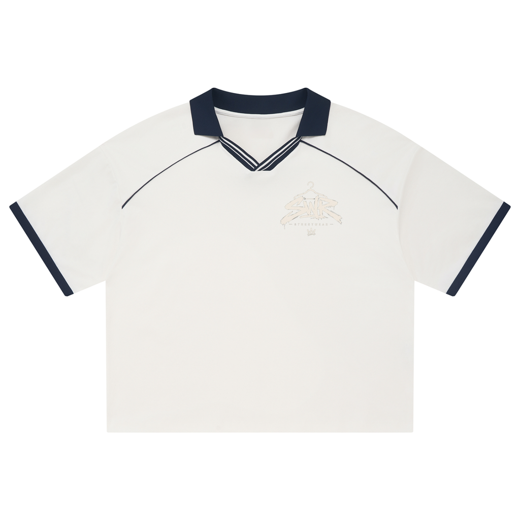 Unisex Collared Piping Boxy Soccer Jersey
