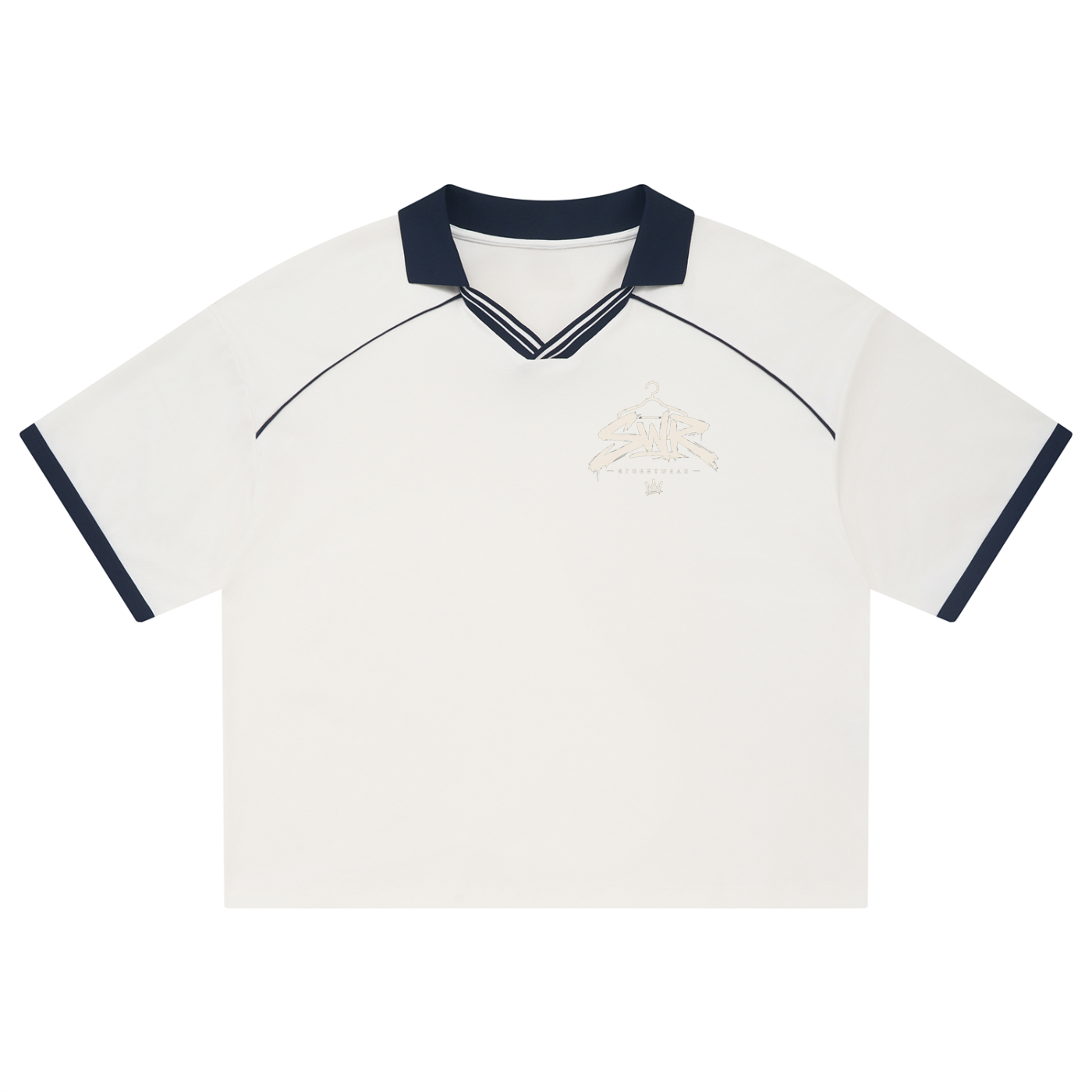Unisex Collared Piping Boxy Soccer Jersey