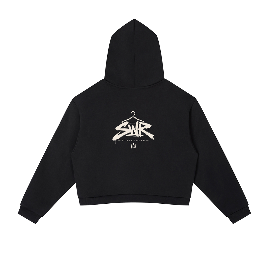Contrast Side Stripe Cropped Hoodie