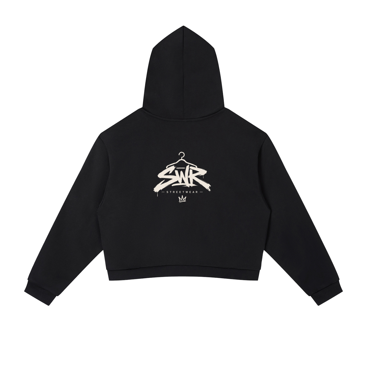Contrast Side Stripe Cropped Hoodie